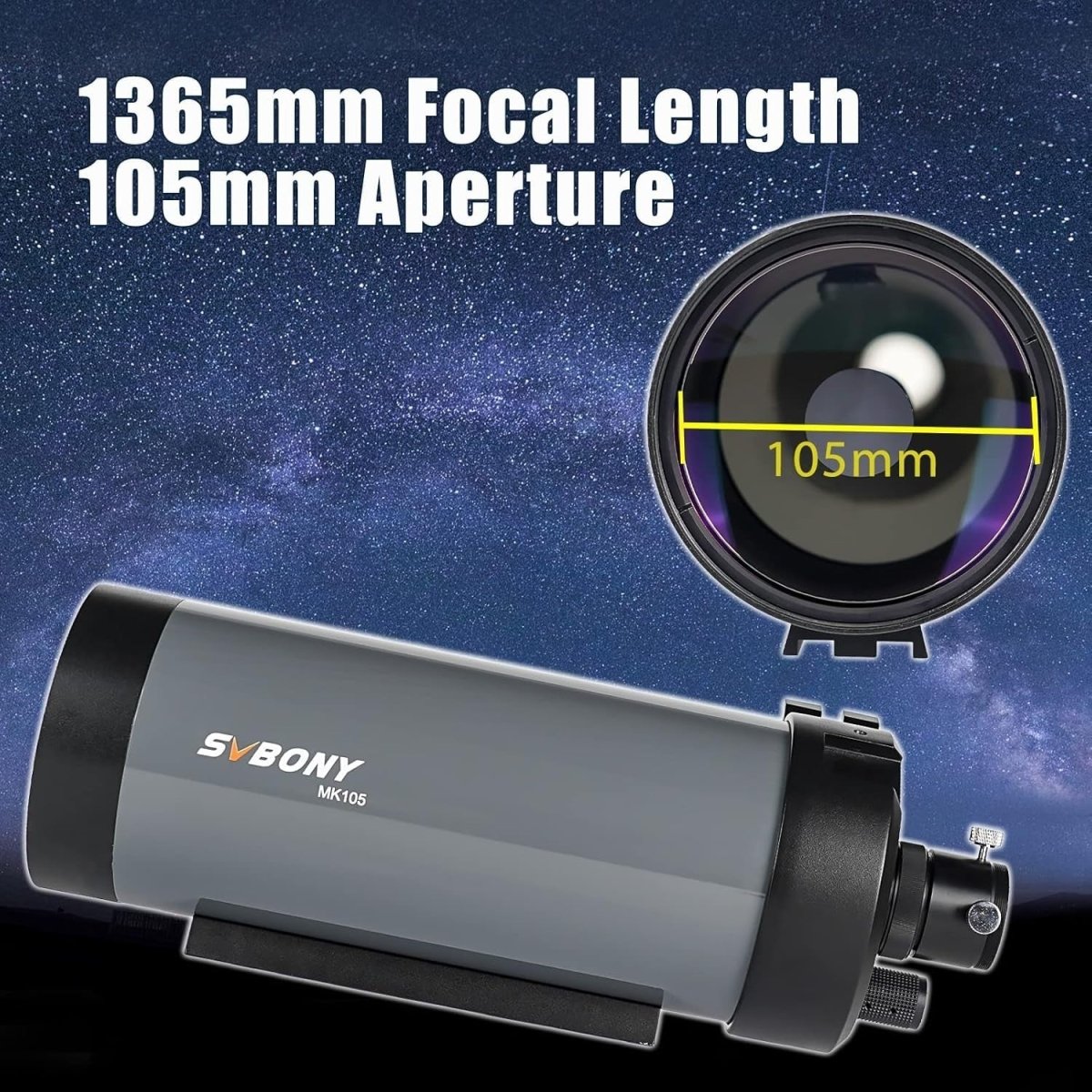 Premium Maksutov Telescope 105mm F13 Long Range Planet Viewing Scope - Kwikley