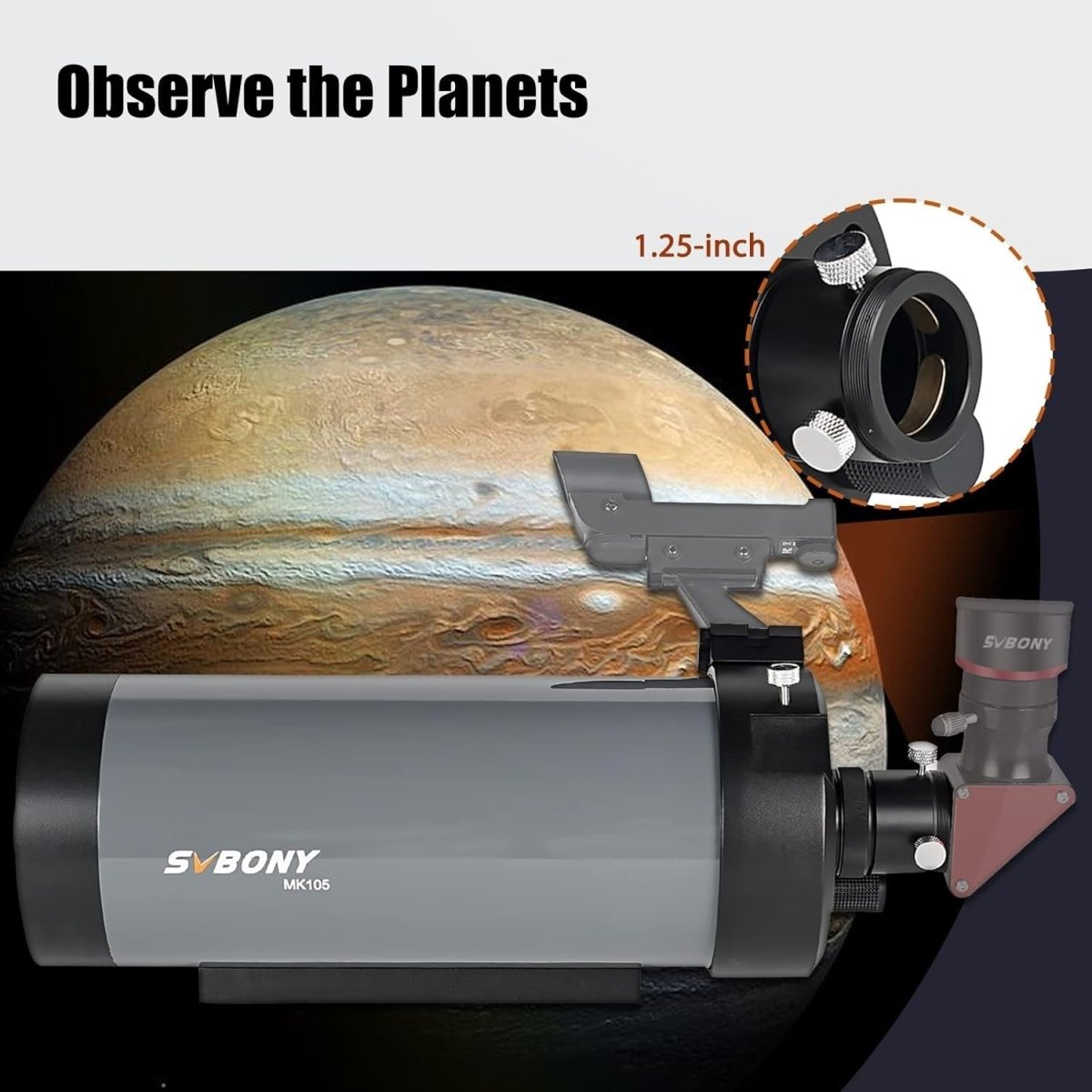 Premium Maksutov Telescope 105mm F13 Long Range Planet Viewing Scope - Kwikley