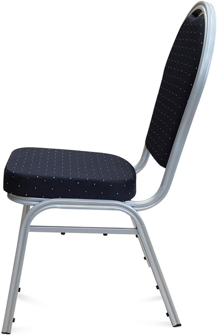Premium Stackable Banqueting Chair Black Silver Fleck Upholstery 95cm H - Kwikley