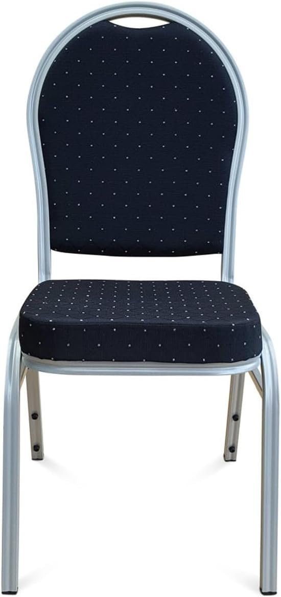 Premium Stackable Banqueting Chair Black Silver Fleck Upholstery 95cm H - Kwikley
