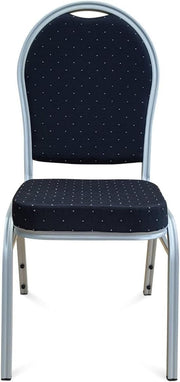 Premium Stackable Banqueting Chair Black Silver Fleck Upholstery 95cm H - Kwikley