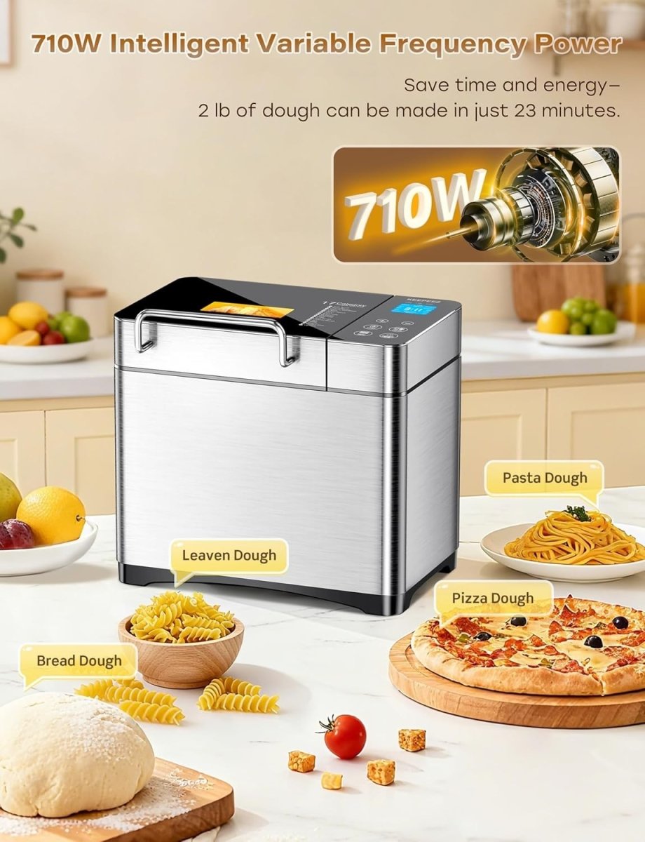 Pro 2LB Bread Maker 17 - in - 1 Ceramic Pan Auto Nut Dispenser Touch Panel - Kwikley