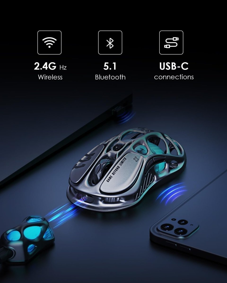 Pro Wireless Gaming Mouse 26000 DPI 200H Battery RGB 3 Mode - Kwikley