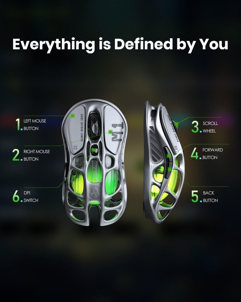 Pro Wireless Gaming Mouse 26000 DPI 200H Battery RGB 3 Mode - Kwikley