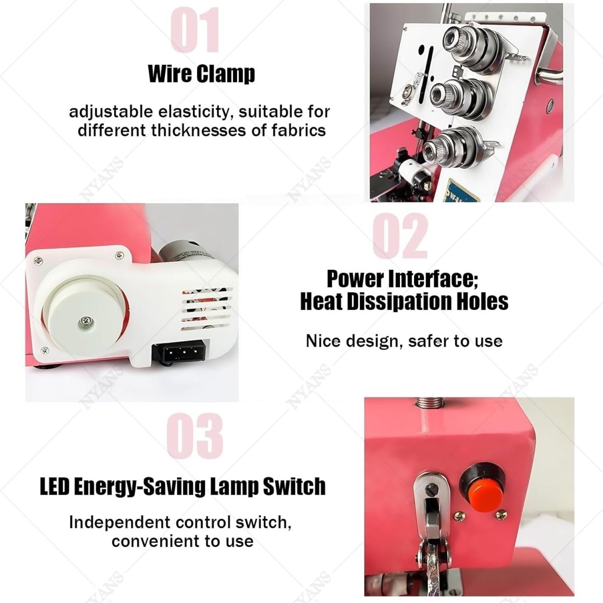Professional Overlock Sewing Machine 1200SPM LED Heavy Duty Serger - Kwikley