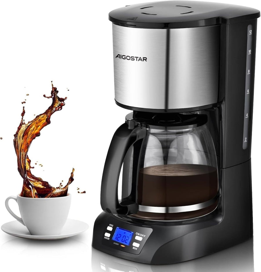 Programmable Filter Coffee Machine 1.5L | 24hr Timer | Anti - Drip | Keep Warm - Kwikley