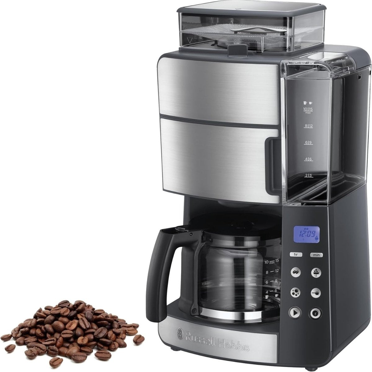 Programmable Grind & Brew Coffee Maker 10 - Cup With Built - In Bean Grinder - Kwikley