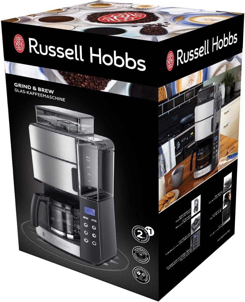 Programmable Grind & Brew Coffee Maker 10 - Cup With Built - In Bean Grinder - Kwikley