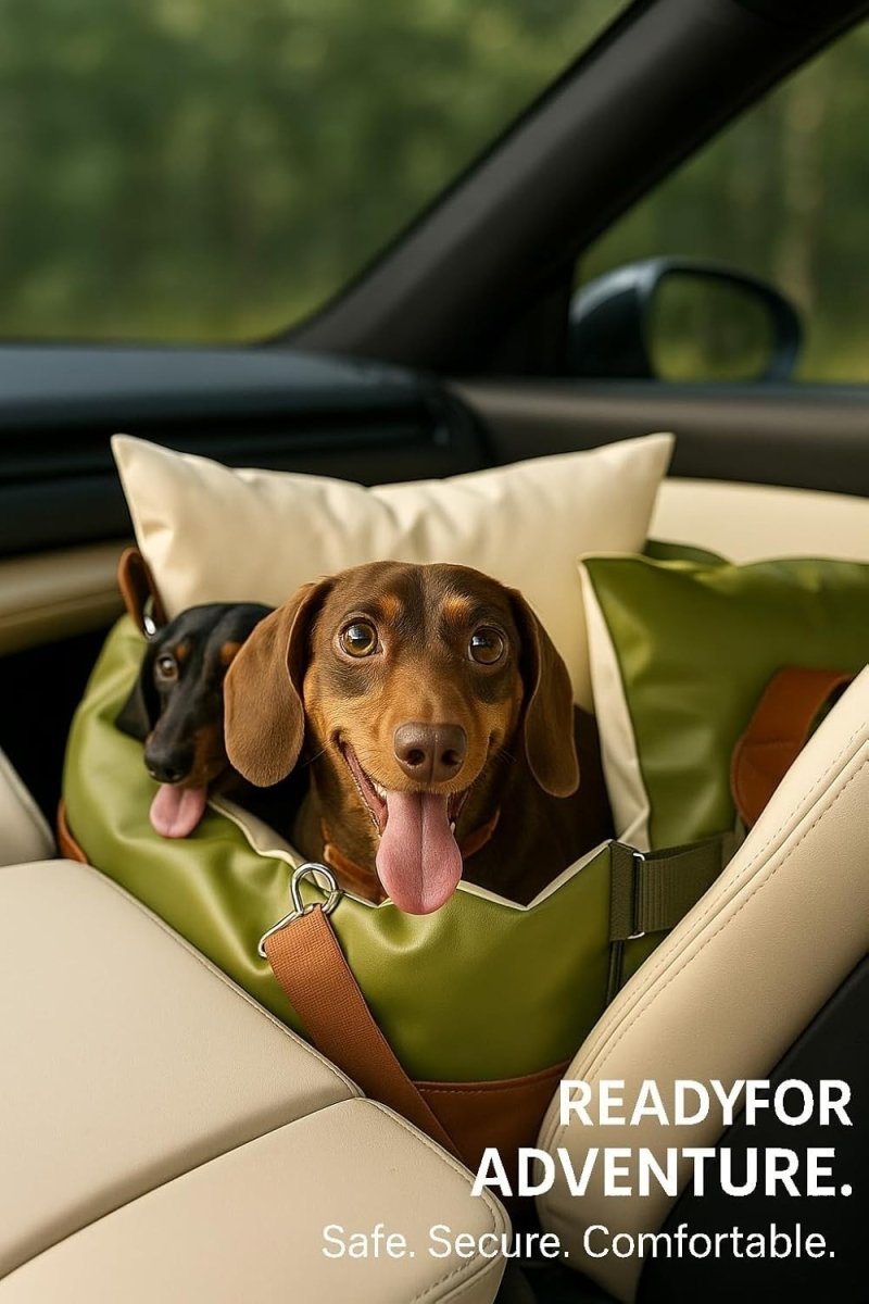 PU Leather Dog Car Seat Booster Bed Safety Travel Carrier Medium Pet - Kwikley