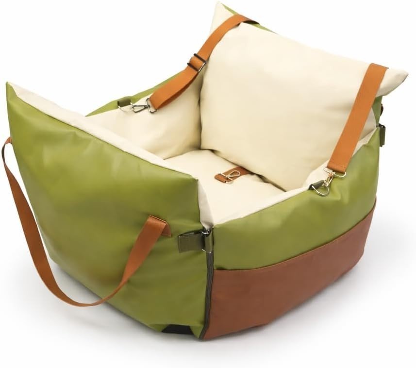 PU Leather Dog Car Seat Booster Bed Safety Travel Carrier Medium Pet - Kwikley