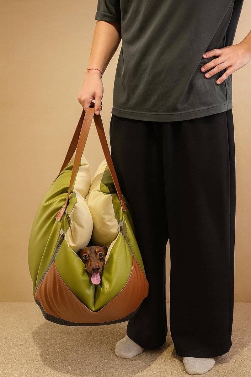 PU Leather Dog Car Seat Booster Bed Safety Travel Carrier Medium Pet - Kwikley