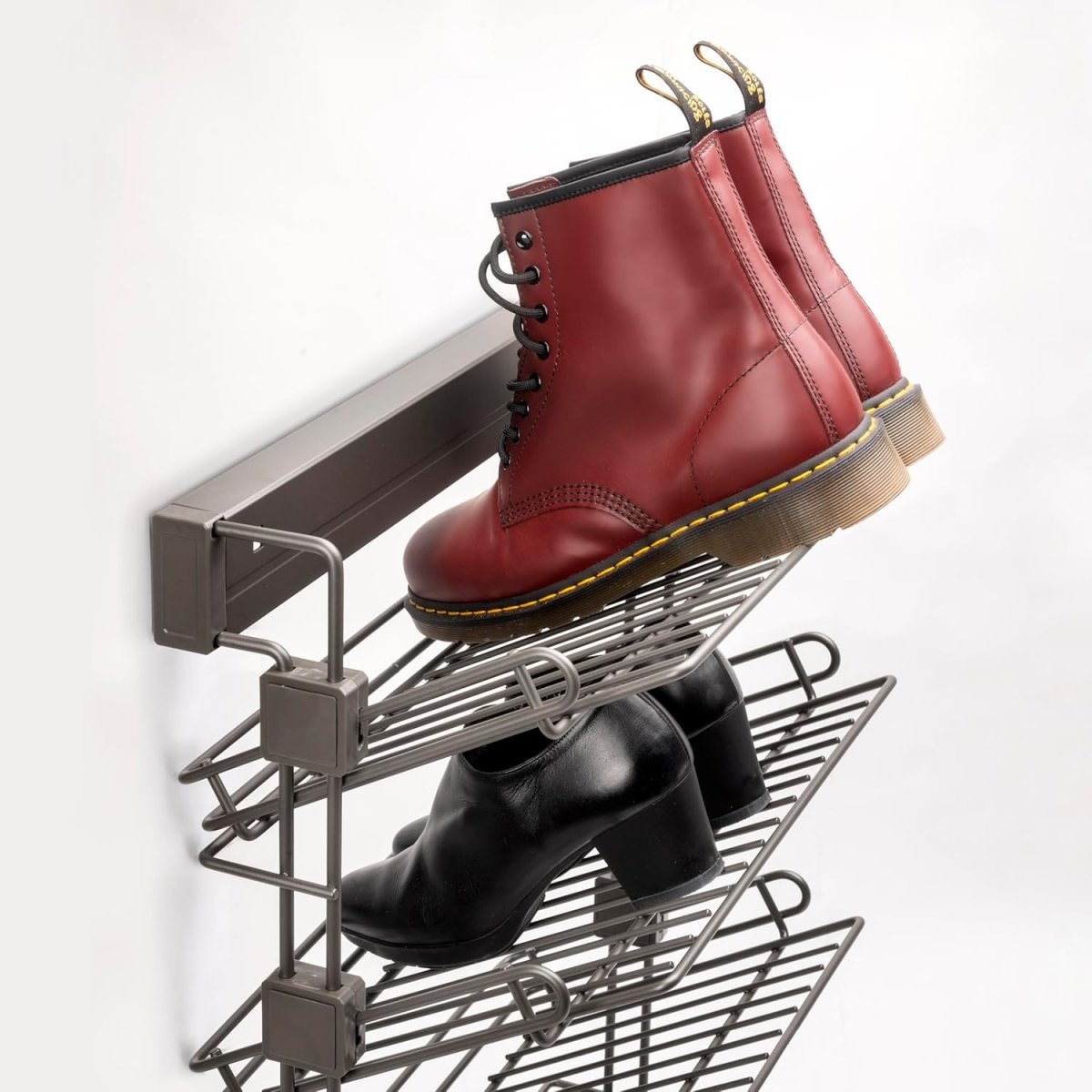 Pull Out Shoe Rack Closet Organizer Sliding 4 Tier Storage - Kwikley