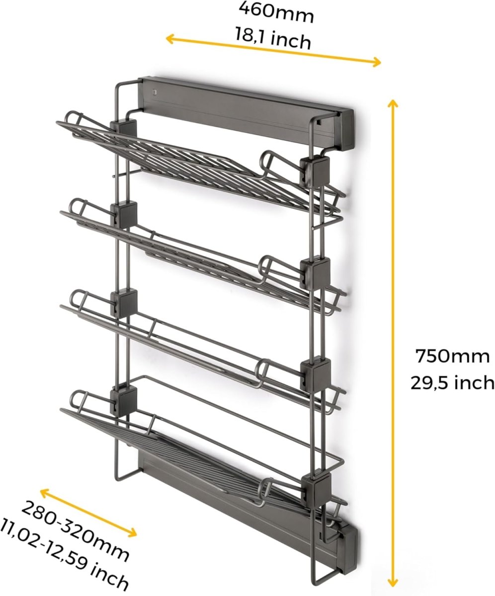 Pull Out Shoe Rack Closet Organizer Sliding 4 Tier Storage - Kwikley