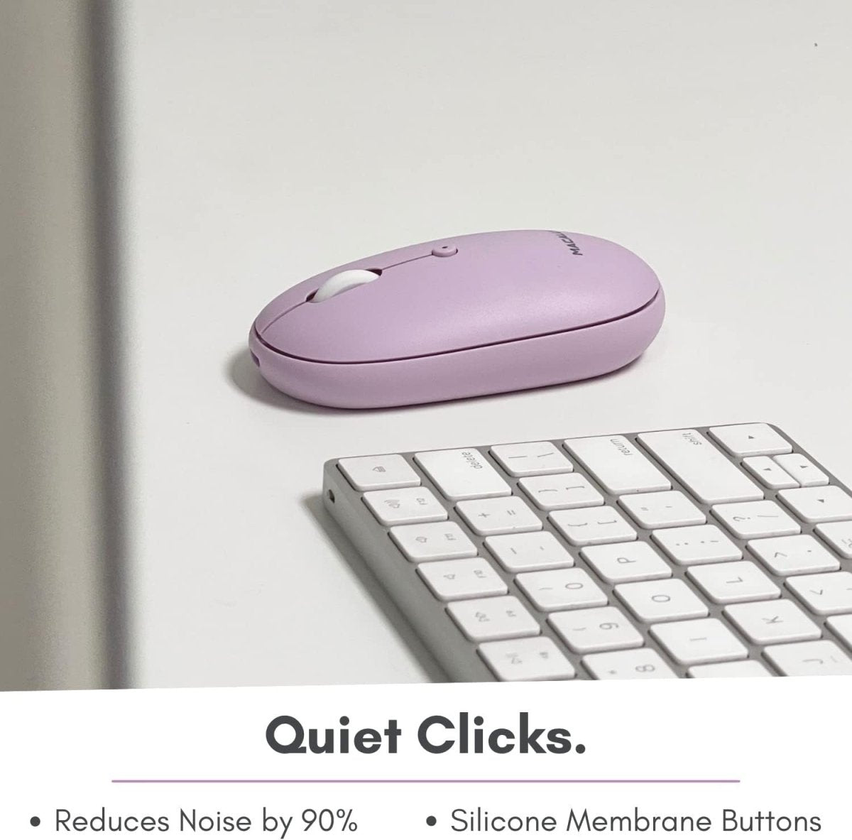 Purple Bluetooth Wireless Mouse Rechargeable Silent Laptop PC - Kwikley