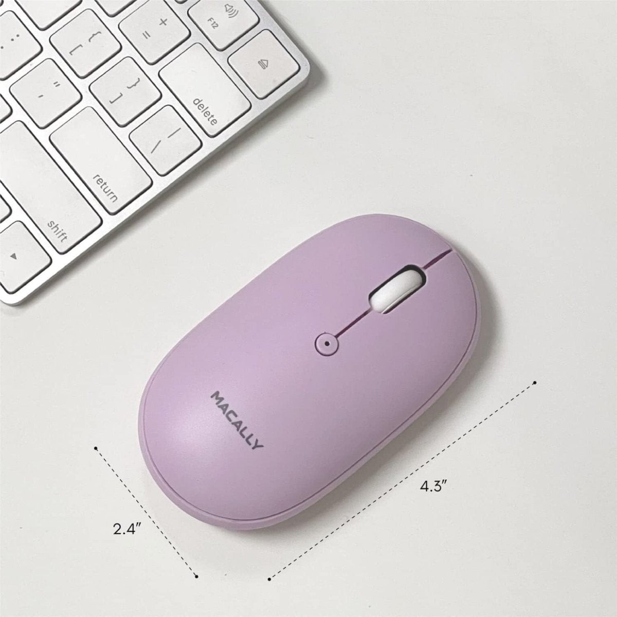 Purple Bluetooth Wireless Mouse Rechargeable Silent Laptop PC - Kwikley