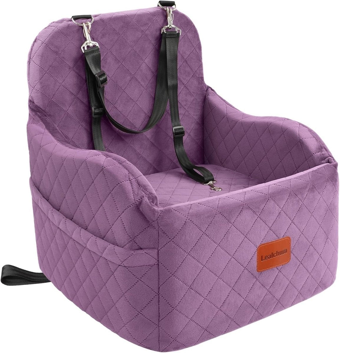 Purple Dog Booster Car Seat Elevated Travel Bed Washable 30lb Pet - Kwikley