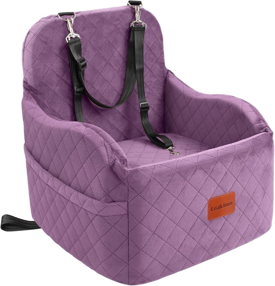 Purple Dog Booster Car Seat Elevated Travel Bed Washable 30lb Pet - Kwikley