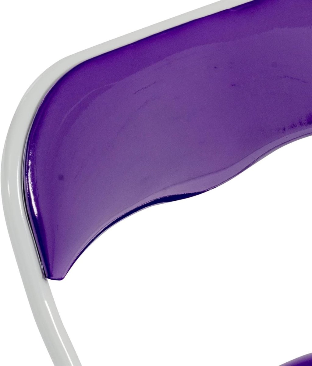 Purple Padded Folding Chairs Set of 6 – Foldable Metal Frame Desk Chair - Kwikley