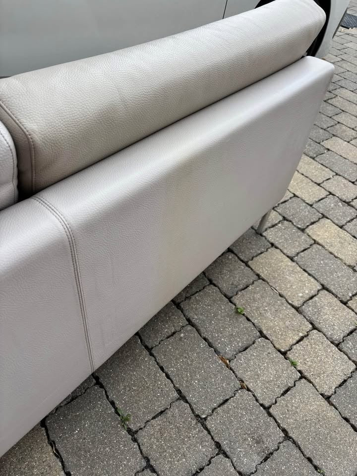Putty Grey Long Leather Corner Sofa (PTP) - Kwikley