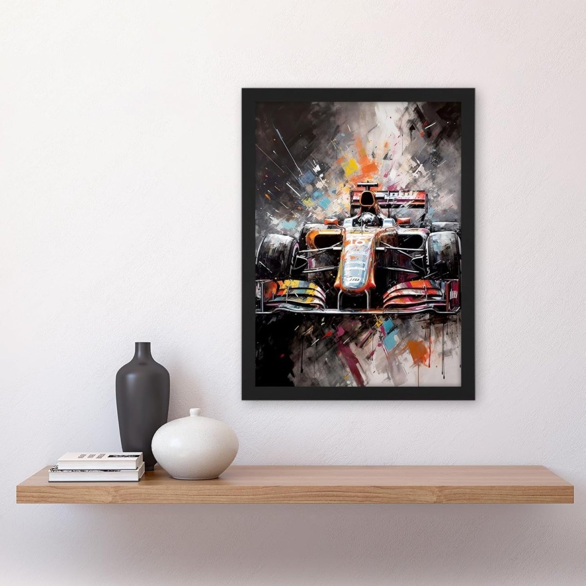Race Car Grand Prix Framed A3 Wall Art Print Modern - Kwikley