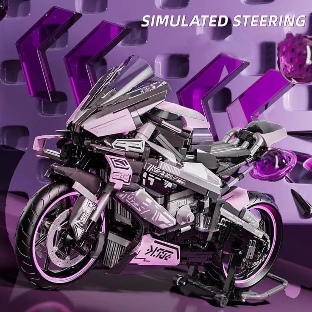 Racing Motorcycle Building Blocks Kit – 1985 Pieces, Display Model, 45x27cm - Kwikley