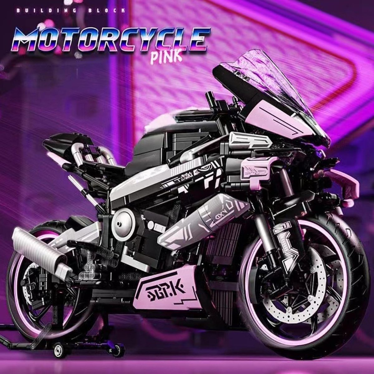 Racing Motorcycle Building Blocks Kit – 1985 Pieces, Display Model, 45x27cm - Kwikley