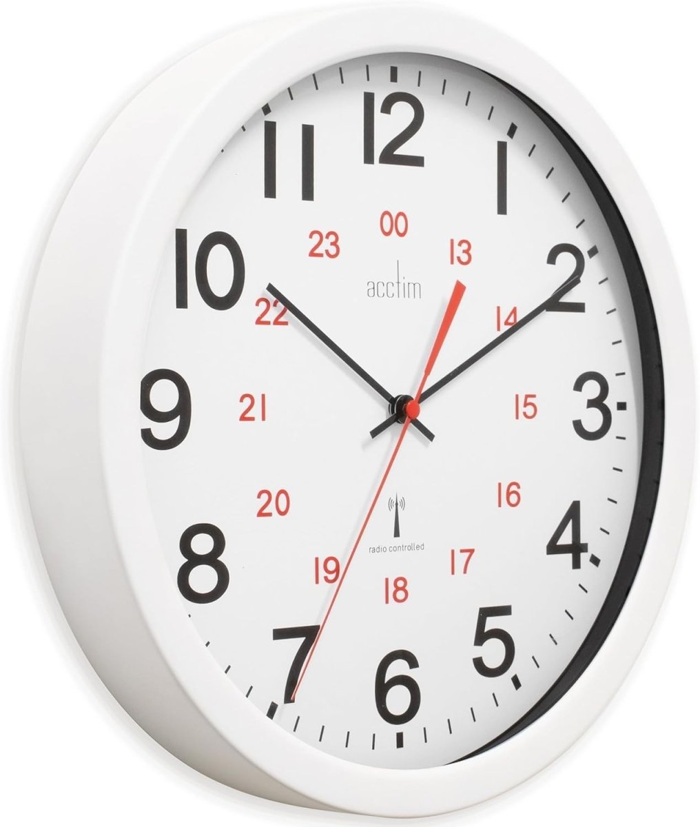 Radio Controlled Wall Clock 12 - Inch 30cm Silent Home Kitchen Office - Kwikley