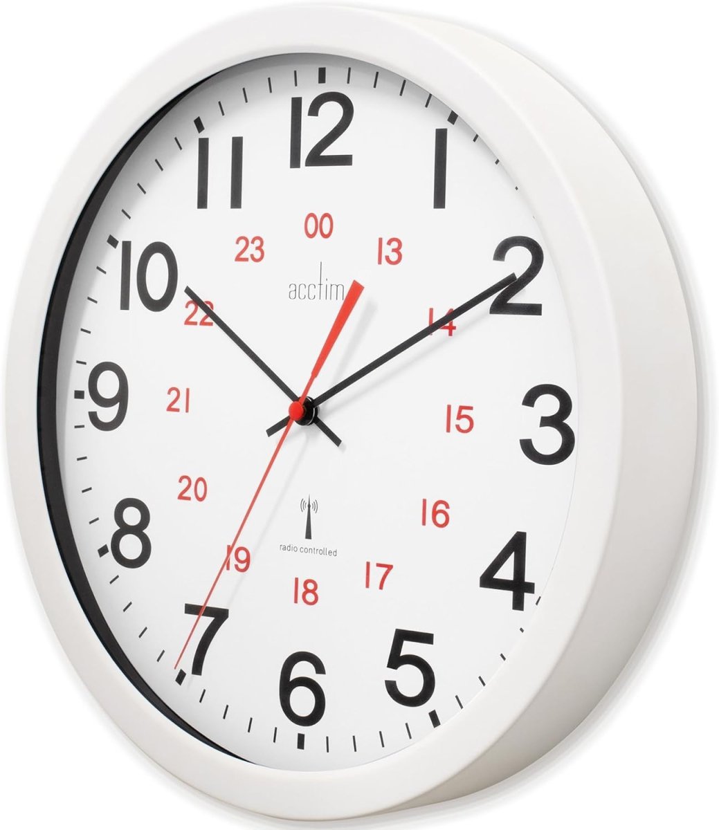 Radio Controlled Wall Clock 12 - Inch 30cm Silent Home Kitchen Office - Kwikley