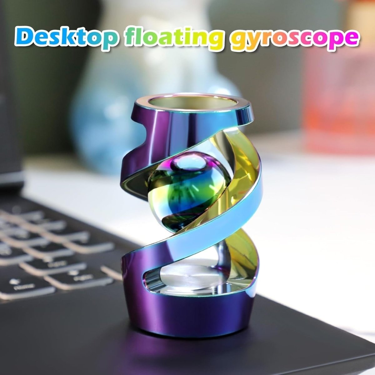 Rainbow Metal Kinetic Desk Spinner Stress Relief ADHD Focus Fidget - Kwikley