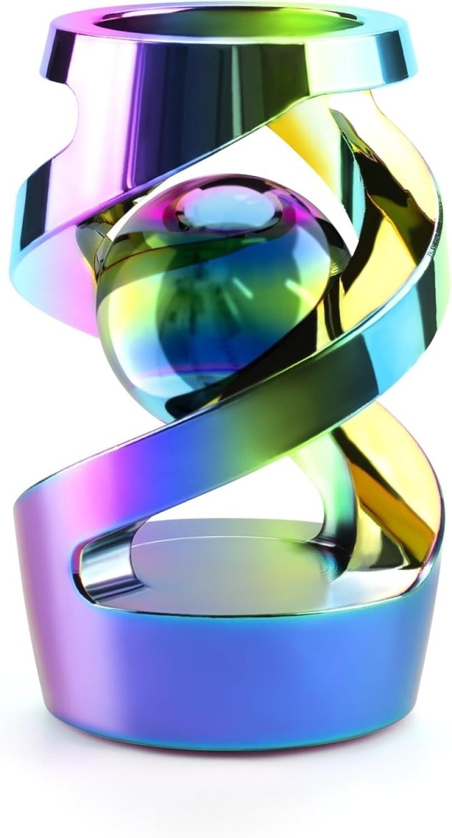 Rainbow Metal Kinetic Desk Spinner Stress Relief ADHD Focus Fidget - Kwikley
