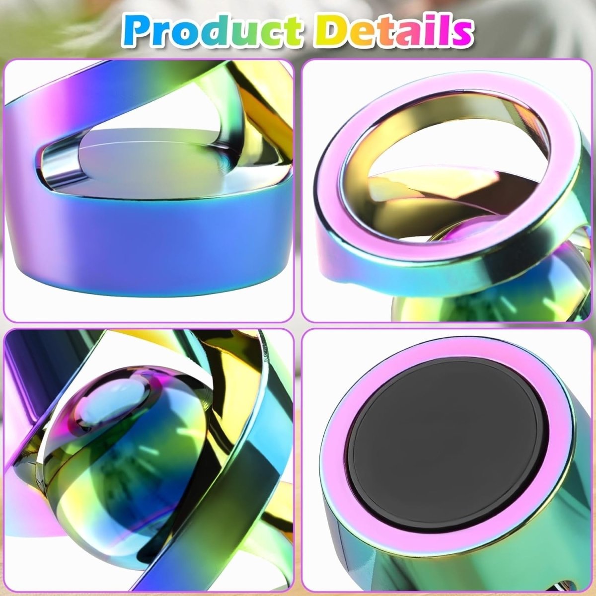 Rainbow Metal Kinetic Desk Spinner Stress Relief ADHD Focus Fidget - Kwikley