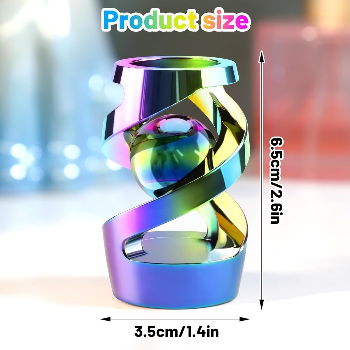 Rainbow Metal Kinetic Desk Spinner Stress Relief ADHD Focus Fidget - Kwikley