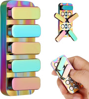 Rainbow Metal Magnetic Fidget Slider Quiet Click Stress Relief EDC - Kwikley
