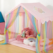 Rainbow Princess Kids Play Tent Indoor Outdoor Castle w Star Window - Kwikley