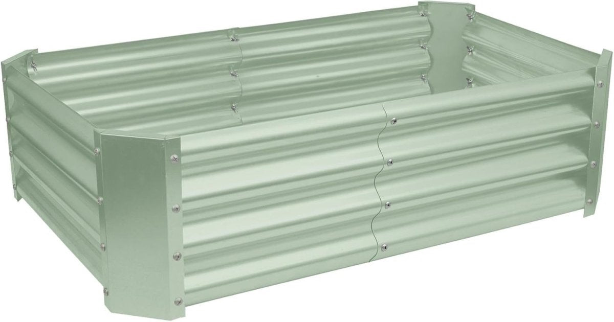 Raised Garden Bed 120cm Metal Planter Green Steel 2 Pack - Kwikley