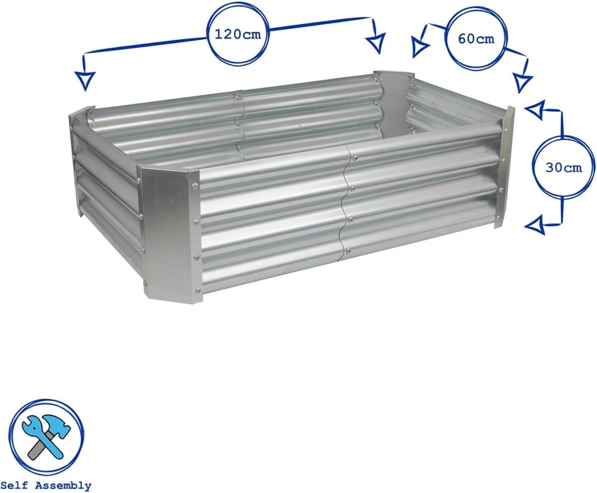 Raised Garden Bed 120cm Metal Planter Green Steel 2 Pack - Kwikley
