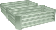 Raised Garden Bed 120cm Metal Planter Green Steel 2 Pack - Kwikley