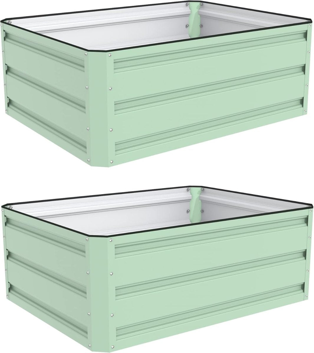 Raised Garden Bed Metal Planter 60cm Green Outdoor 2 Pack - Kwikley