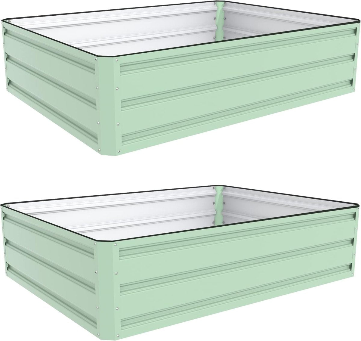 Raised Garden Bed Metal Planter 60cm Green Outdoor 2 Pack - Kwikley