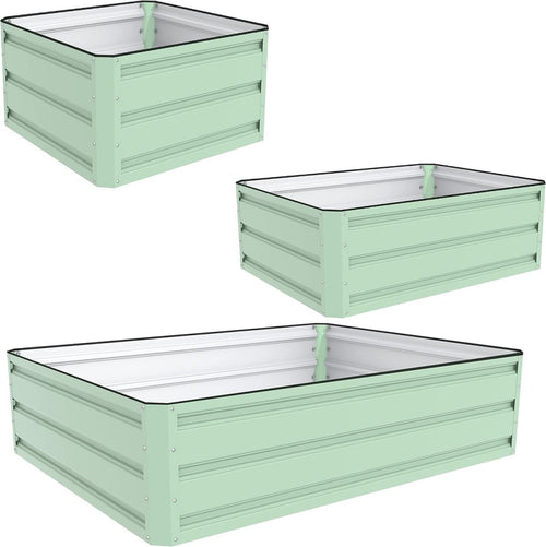Raised Garden Bed Metal Planter 80cm Green Outdoor 2 Pack - Kwikley