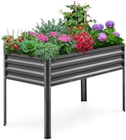 Raised Garden Bed with Legs 120cm Elevated Metal Planter Box - Kwikley