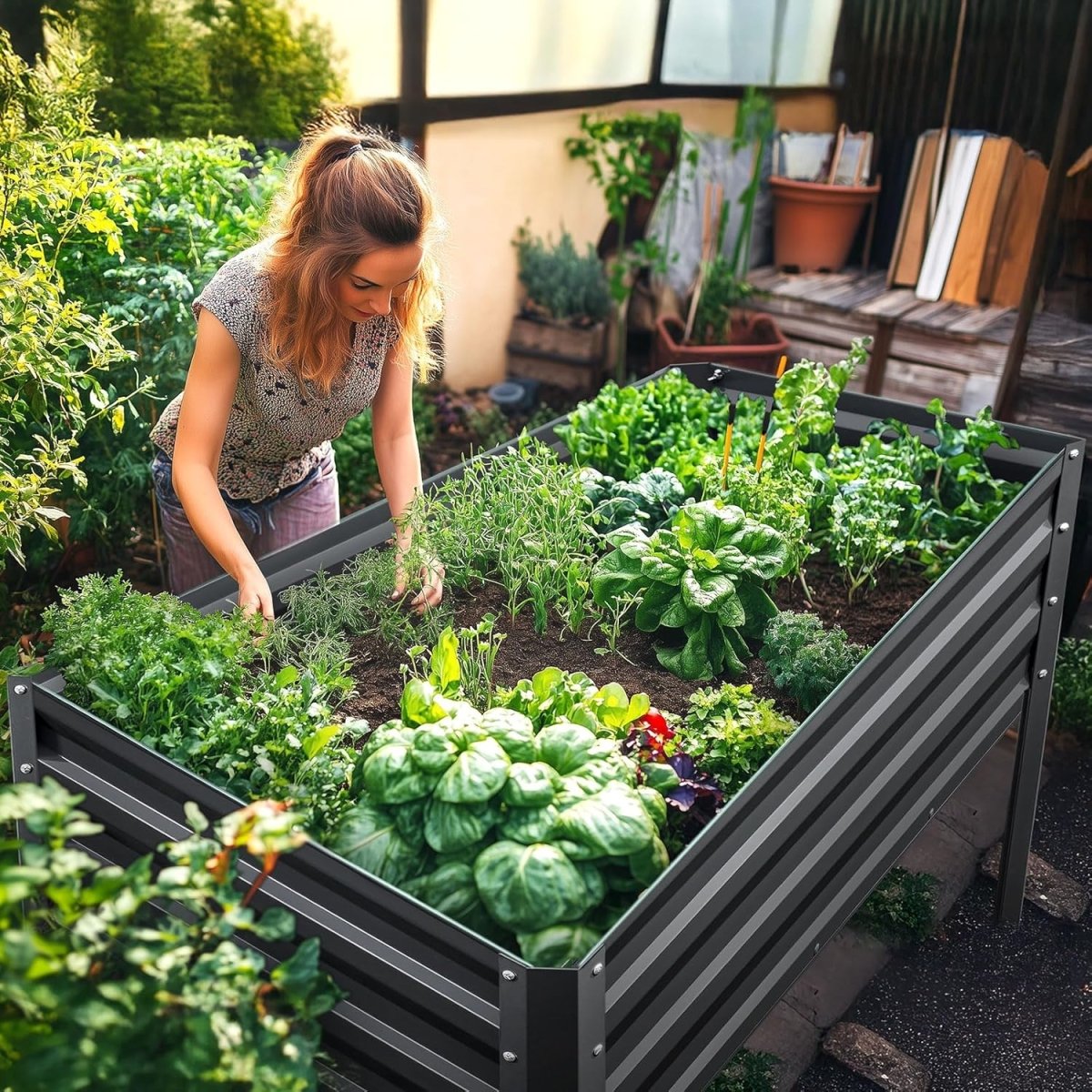 Raised Garden Bed with Legs 120cm Elevated Metal Planter Box - Kwikley