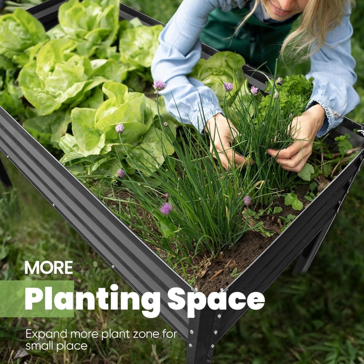 Raised Garden Bed with Legs 120cm Elevated Metal Planter Box - Kwikley