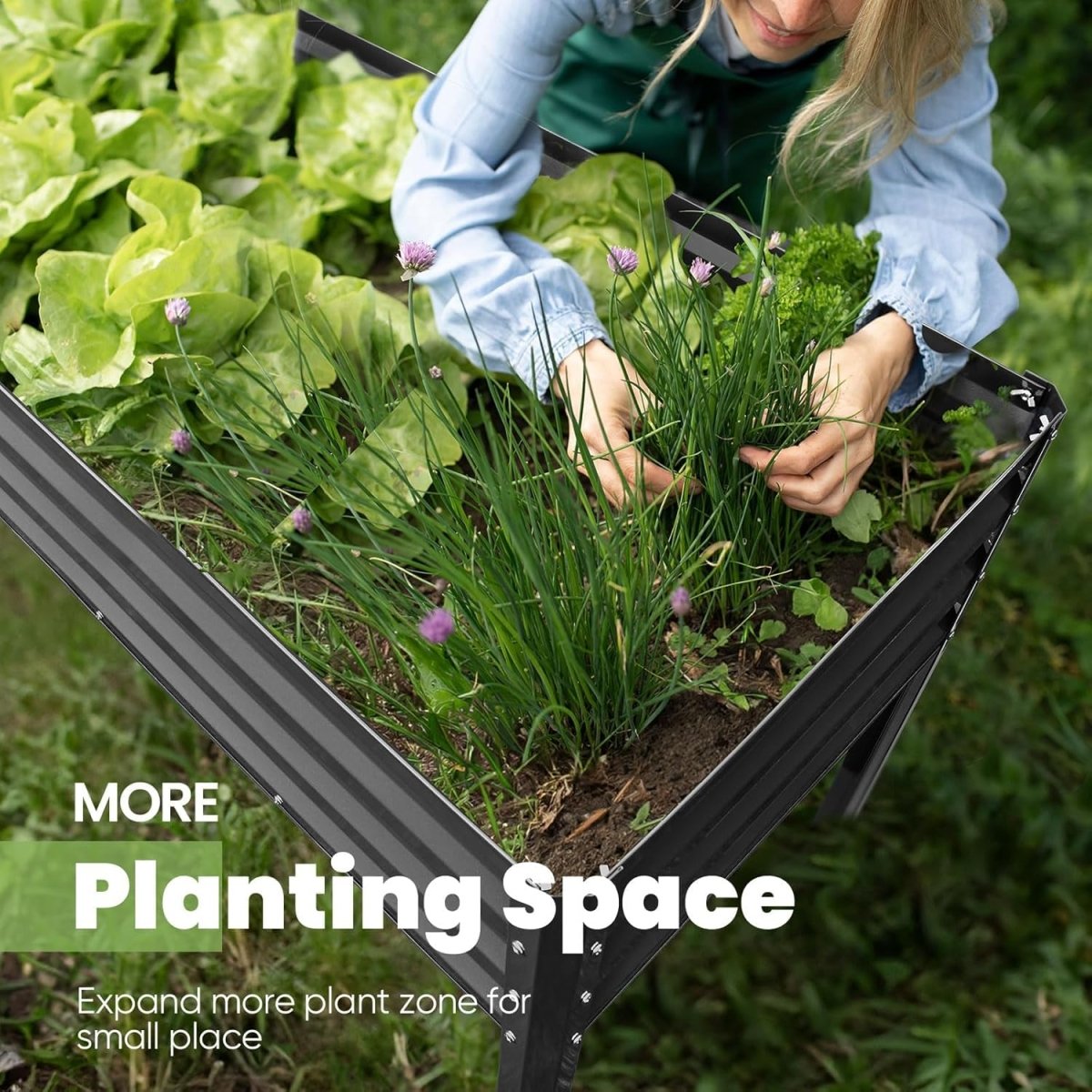 Raised Garden Bed with Legs 180cm Elevated Metal Planter Box - Kwikley