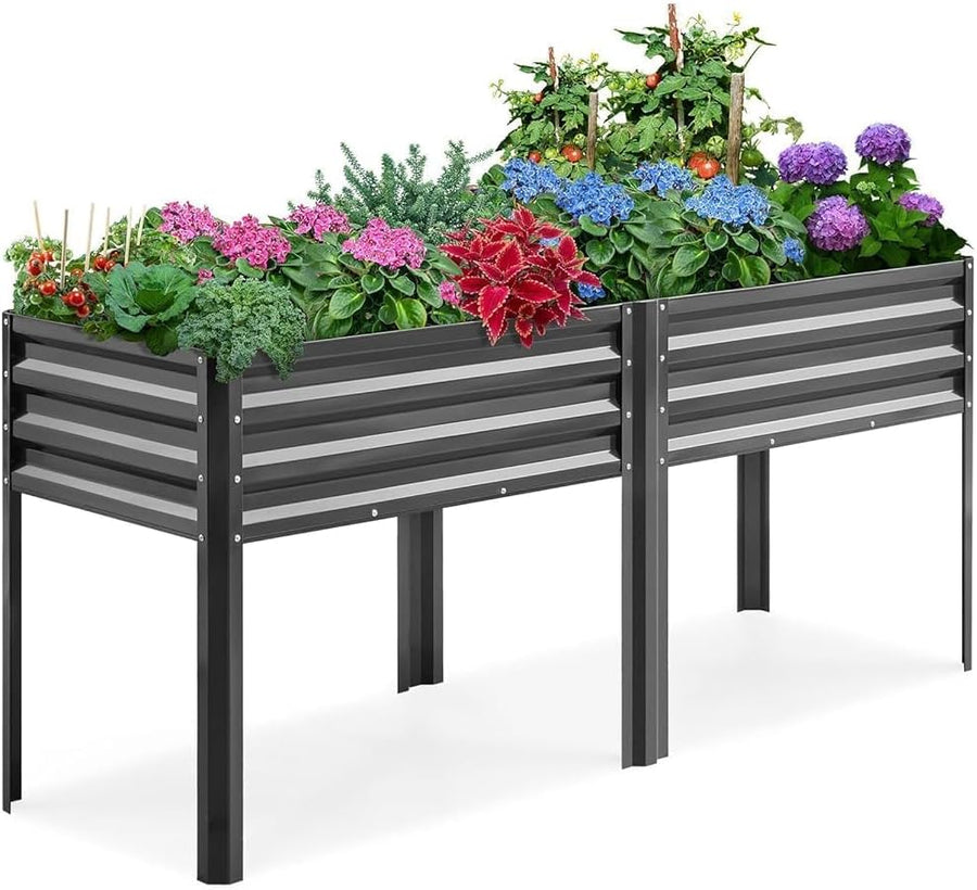 Raised Garden Bed with Legs 180cm Elevated Metal Planter Box - Kwikley