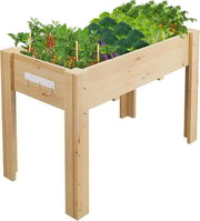 Raised Garden Bed Wooden Planter Box 117cm Elevated with Legs - Kwikley