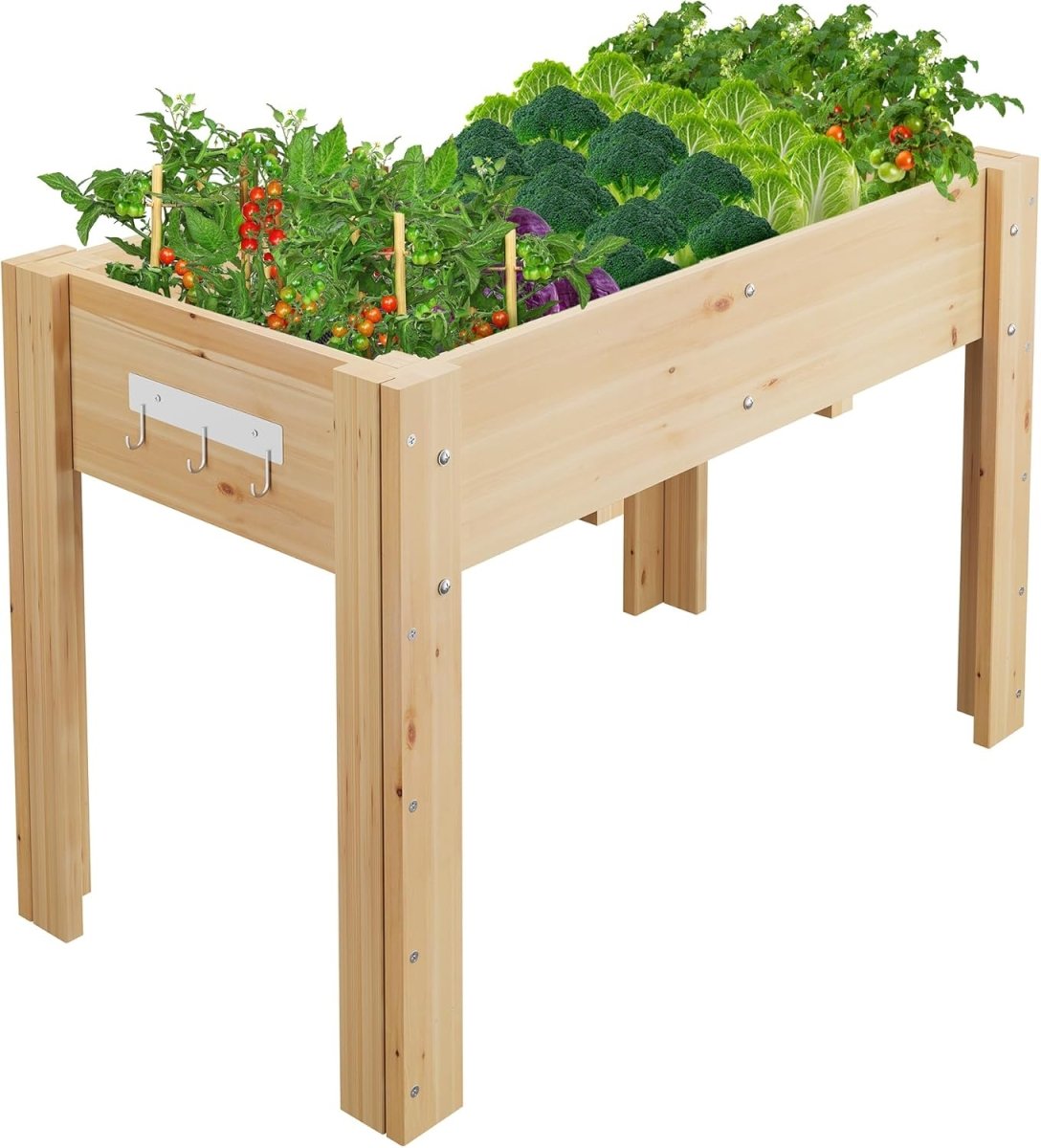 Raised Garden Bed Wooden Planter Box 117cm Elevated with Legs - Kwikley