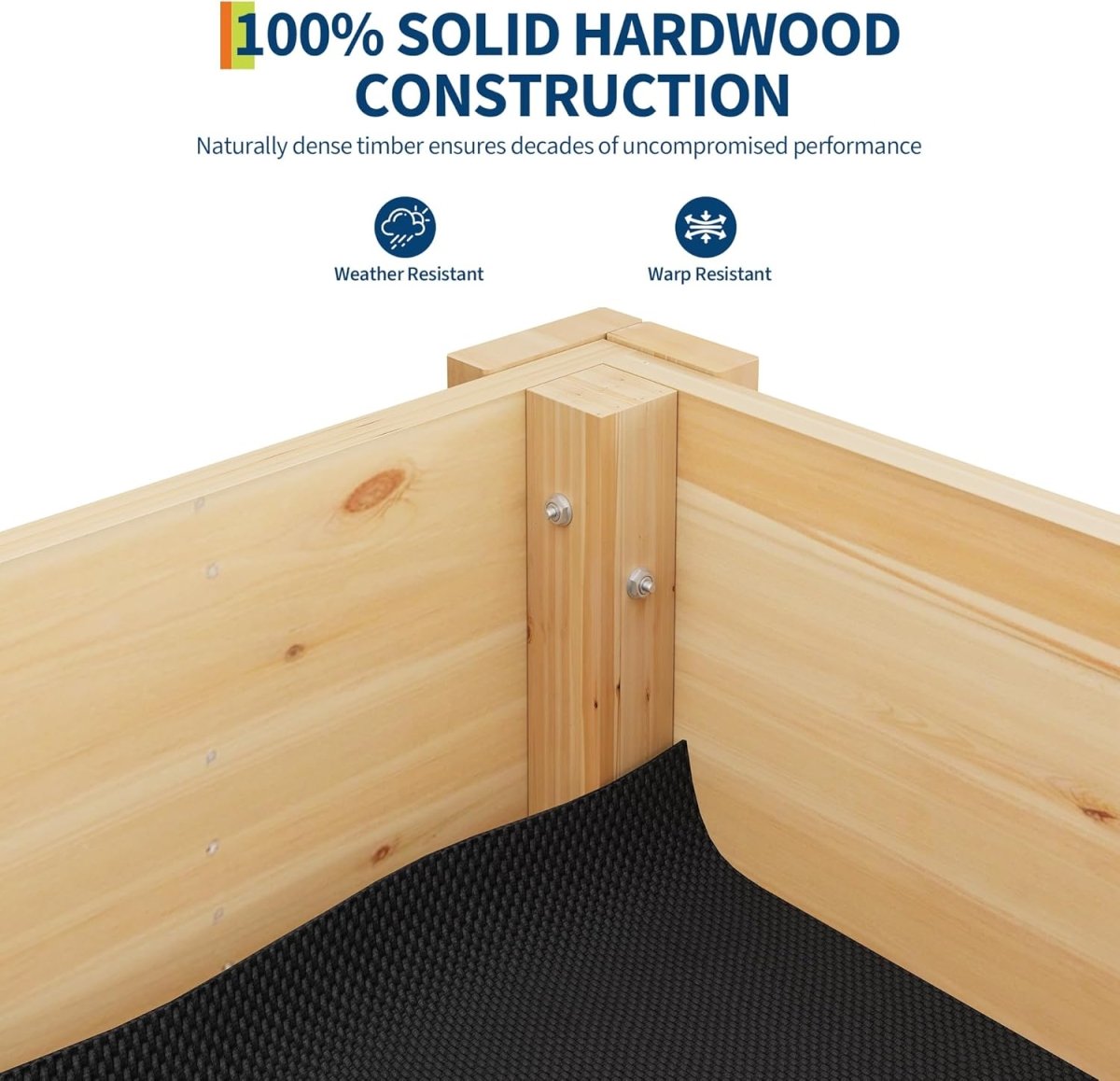 Raised Garden Bed Wooden Planter Box 117cm Elevated with Legs - Kwikley