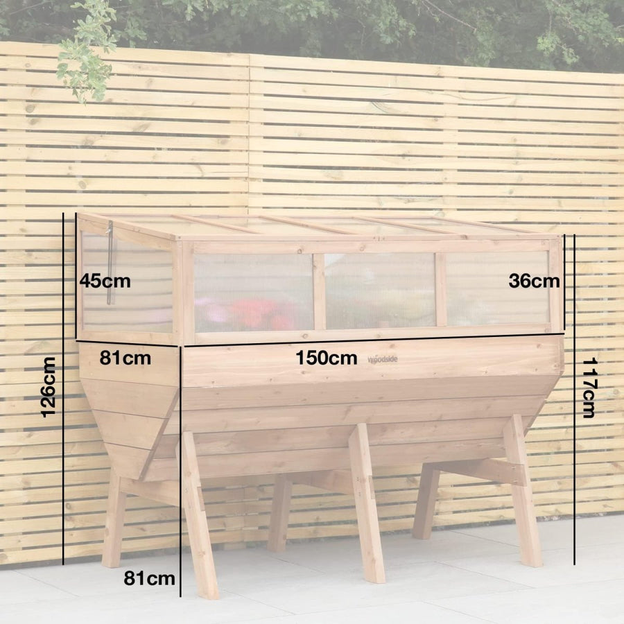 Raised Wooden Garden Planter Cold Frame Growhouse Vegetable Herb Bed - Kwikley