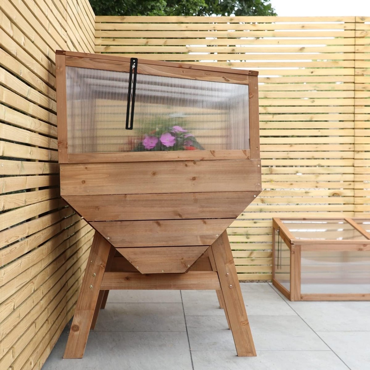 Raised Wooden Garden Planter Cold Frame Growhouse Vegetable Herb Bed - Kwikley